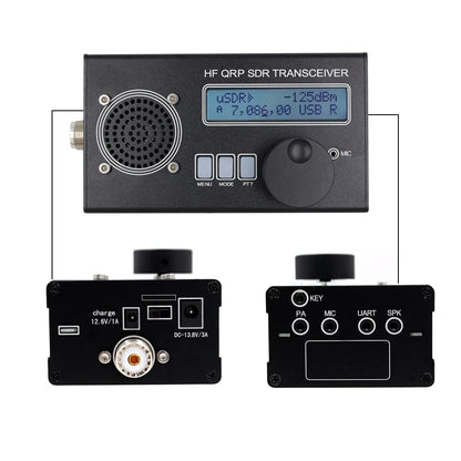 USDX HF QRP SSB/SW Transceivers 8-Band 5W HF Transceivers Built-in Microphone Speaker Aluminum Cover Ham Radio