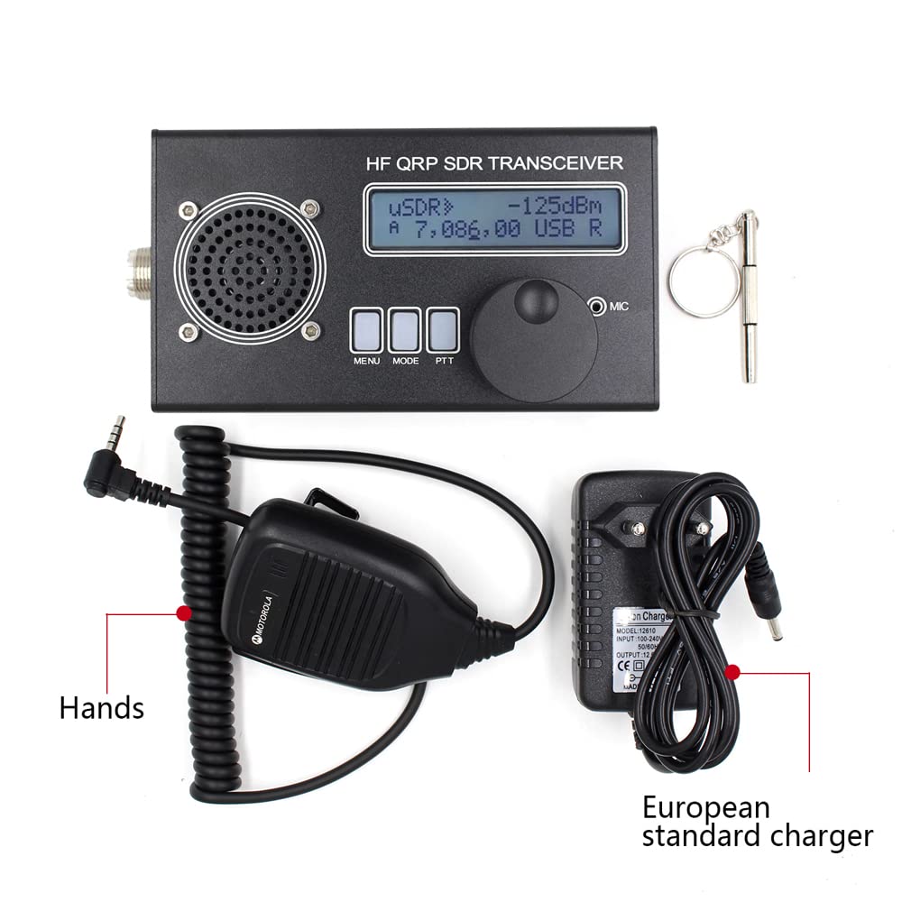USDX HF QRP SSB/SW Transceivers 8-Band 5W HF Transceivers Built-in Microphone Speaker Aluminum Cover Ham Radio