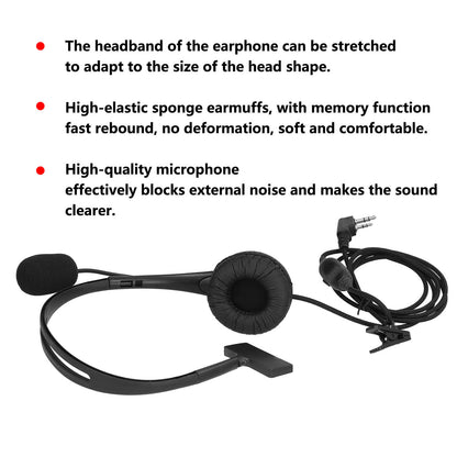 KHead Walkie Talkie Headset With Microphone For Function Single Side