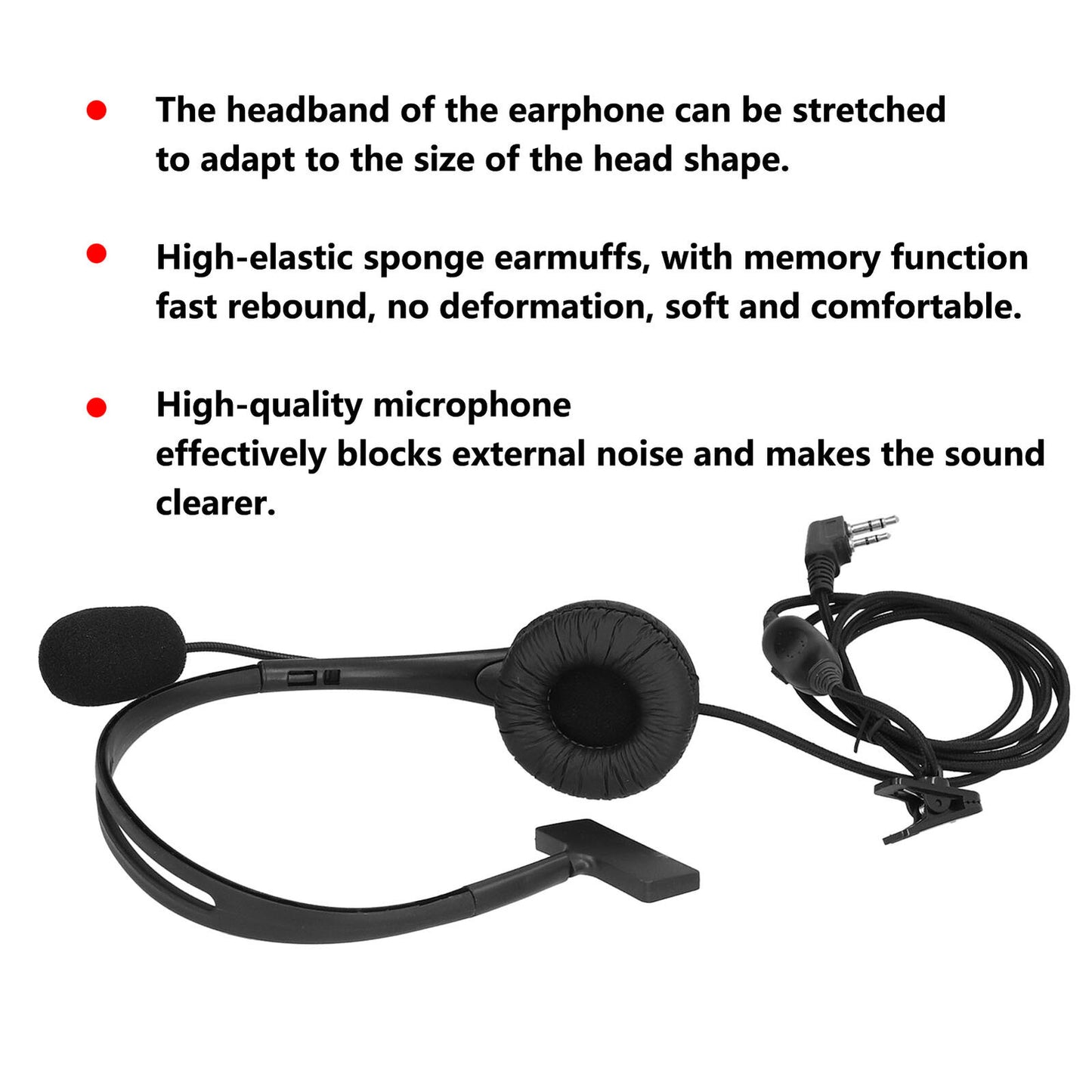 KHead Walkie Talkie Headset With Microphone For Function Single Side