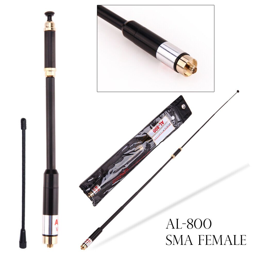 AL-800 SMA Female High Gain Dual Band Extendable Antenna for Walkie Talkie